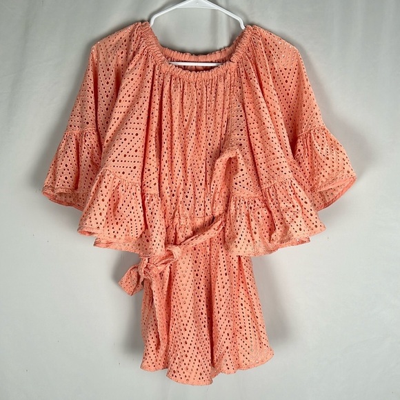 C/MEO Collective Sherbet Lace Runways Playsuit Romper Peach -Size Small - Picture 2 of 10
